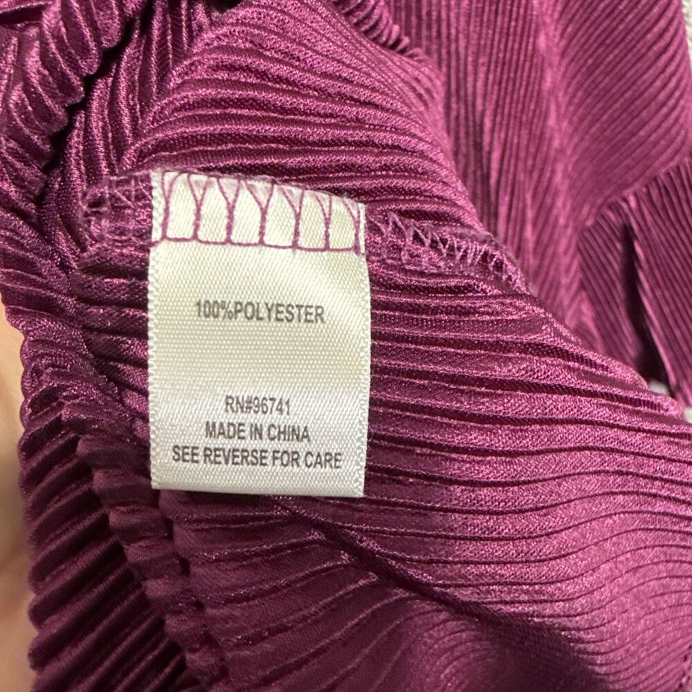 Truself Women’s Purple Burgundy Dolman Flare Sleeve Blouse Top Small Stretch - Picture 7 of 8